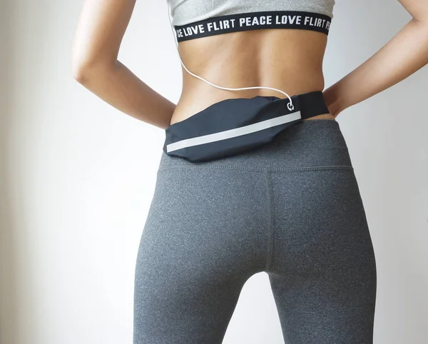 Frau Sportbekleidung Körper Ernährung Körperpflege — Stockfoto