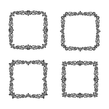 Vektör dekoratif çerçeve kümesi