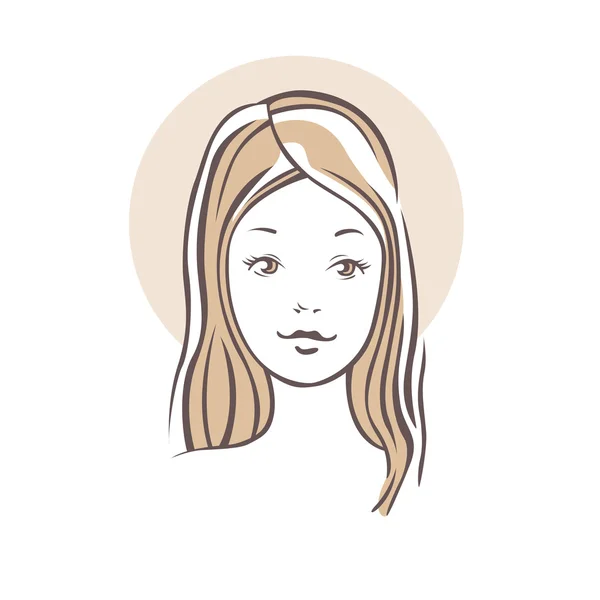 Hermosa, joven mujer con el pelo perfecto. Retrato hermoso gi — Vector de stock