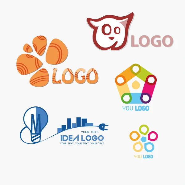 Plantillas abstractas Logotipo conjunto. Iconos para cualquier tipo de negocio y — Vector de stock