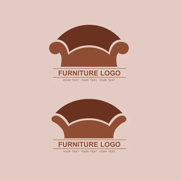 Диван мебельный логотип для Вашего бизнеса. Векторный набор элементов — стоковый вектор