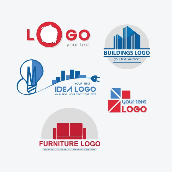 Abstract Logo template set. Icons for any type of business and c — Stock Vector