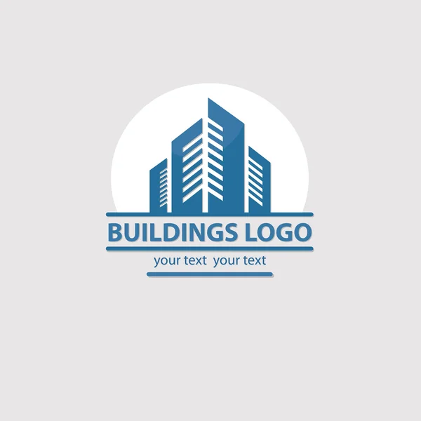 Vektör şehir binaları siluet logosu, simgeler — Stok Vektör