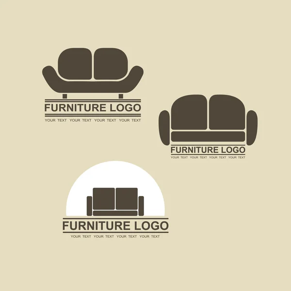 Sofa-Möbel-Logo für Ihr Unternehmen. Element Design Vektor Set — Stockvektor