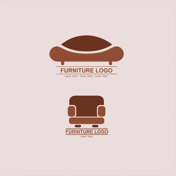 Sofa-Möbel-Logo für Ihr Unternehmen. Element Design Vektor Set — Stockvektor