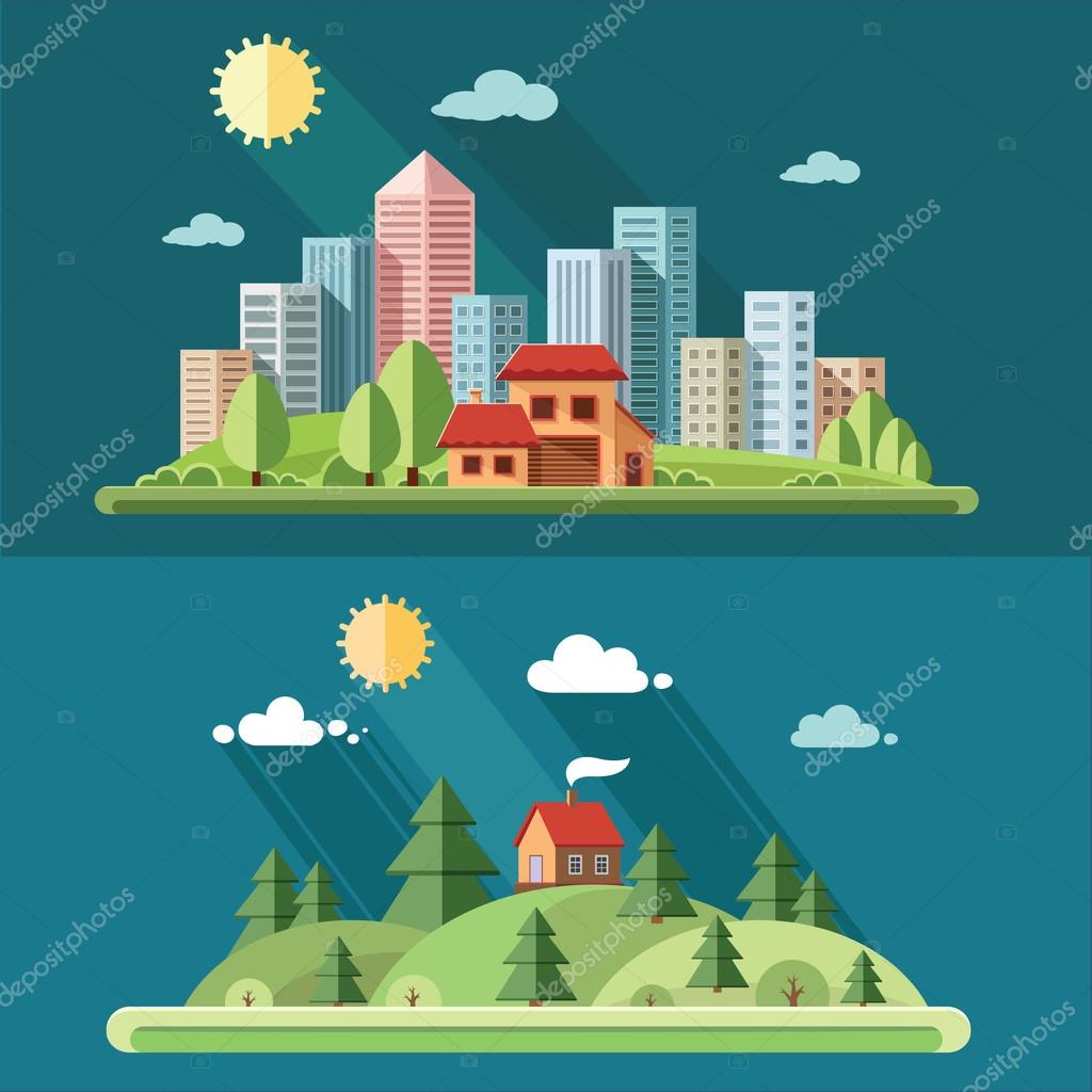 2,484 ilustraciones de stock de Urbano y rural | Depositphotos®