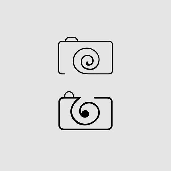 Logofotos, Kamera-Logo-Vektorset. trendige flache Hipster-Kamera — Stockvektor