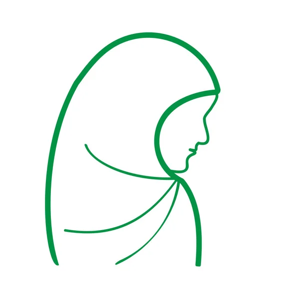 Muzułmańska Ikona Hidżabu Awatar Koncepcja Logo Ilustracja Wektora — Wektor stockowy
