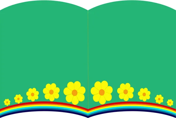 Top View Blank School Notebook Colors Rainbow Children Content Preschool — Stock Vector