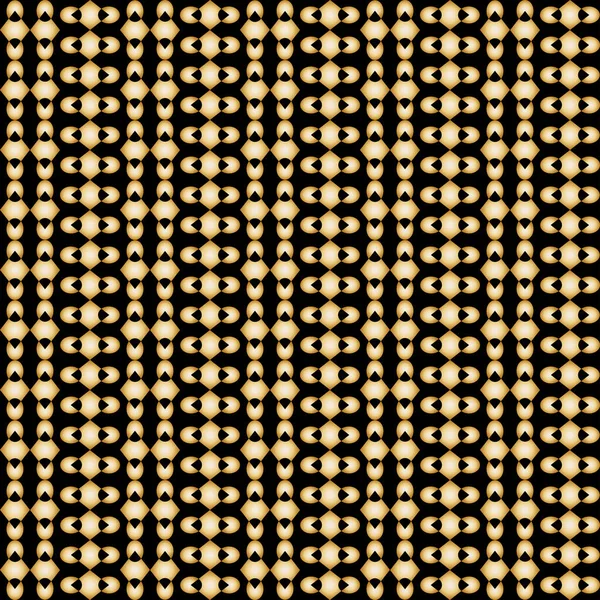 Goldene Dekorative Nahtlose Muster Auf Schwarzem Hintergrund Vektorgrafik — Stockvektor