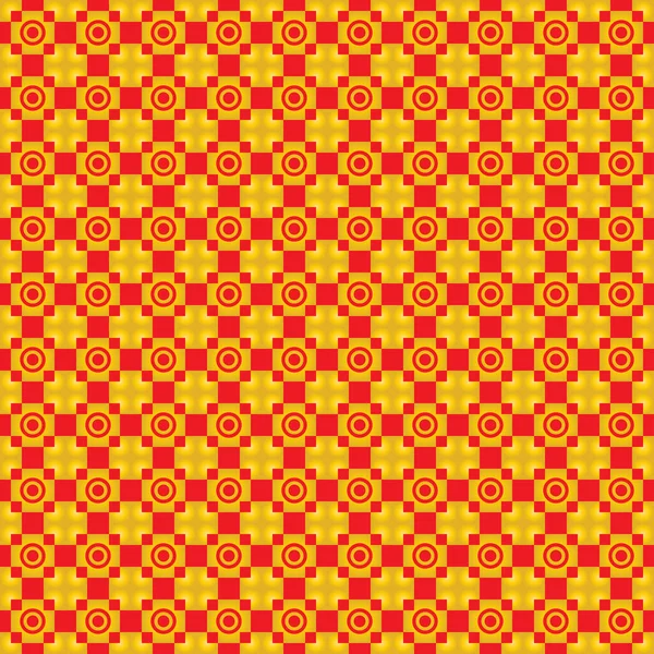 几何无缝图案与黄金正方形 红色重复背景 矢量图形 — 图库矢量图片