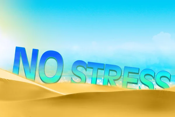 No stress text concept on the beach, near the ocean — Stock Photo, Image