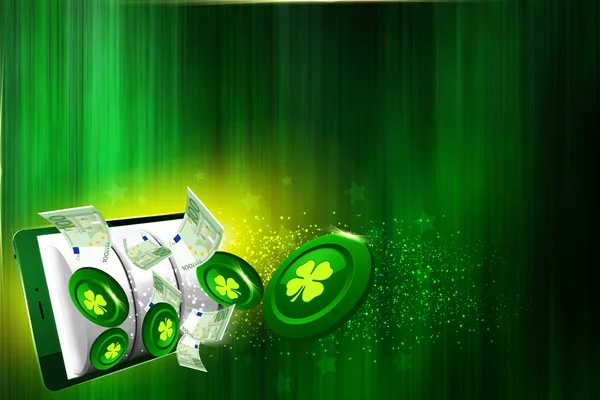 Başarı için önde gelen tablet ekran dışına düşen casino coins