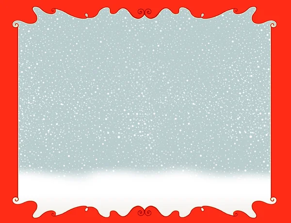 Christmas or winter red retro frame illustration — Stock Photo, Image