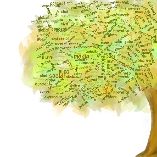 社会网络树。成长的博客 Symbol.Business — 图库照片