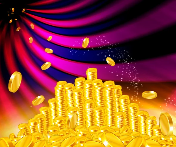 Magic golden coins stack — Stock Photo, Image