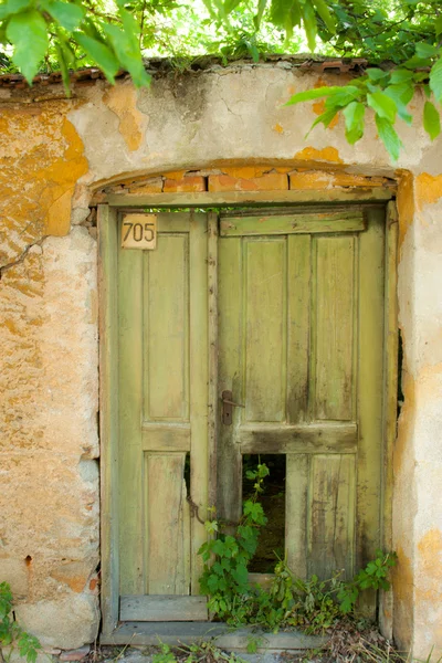Puerta de madera gruñona vieja —  Fotos de Stock