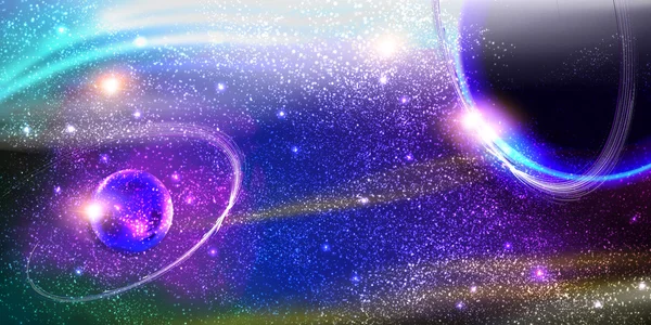 Alan arka plan gezegenler, stardust ve göktaşları ile