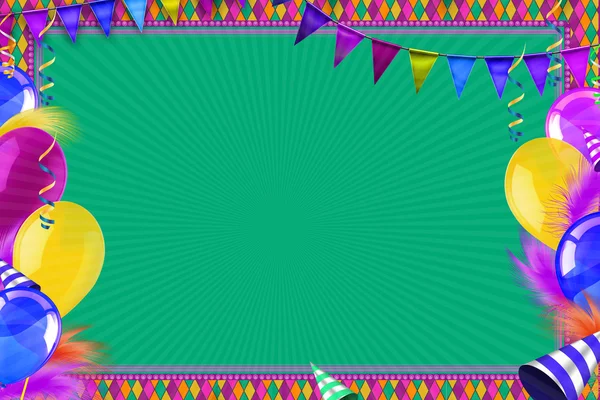 Karnaval balonlar ve nesneleri kutlama arka plan — Stok fotoğraf