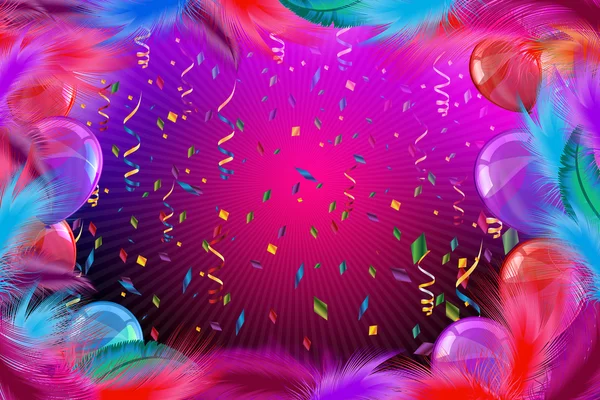 Fondo de celebración con globos y objetos de carnaval — Foto de Stock