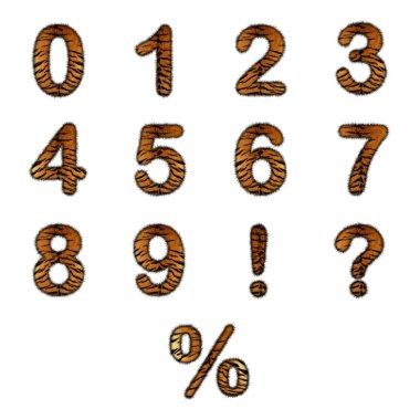 Gerçekçi kaplan numaraları kürk.