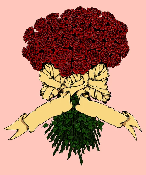 Afiş ile gül buketi. 