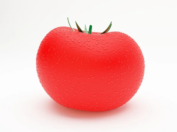 Röd tomat med vattendroppar. — Stockfoto