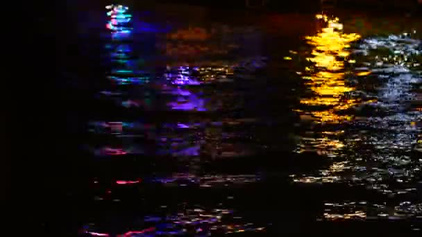 Luces de colores desde Pier on the Water — Vídeo de stock