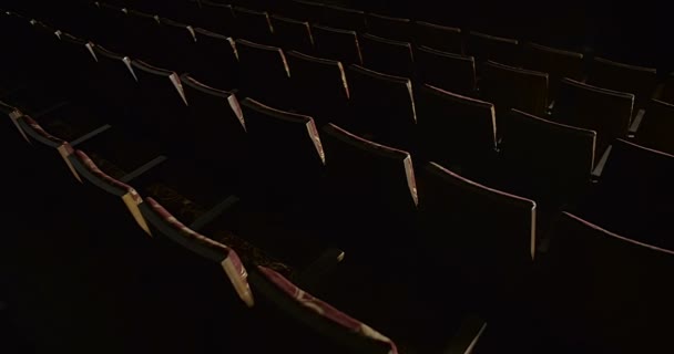 Rijen stoelen in het theater — Stockvideo