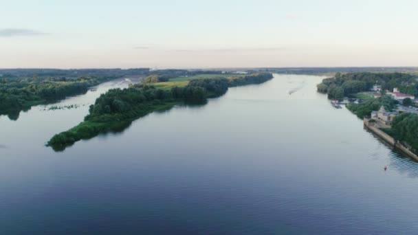 Vue Aérienne De Velikiy Novgorod. Volhov rivière — Video
