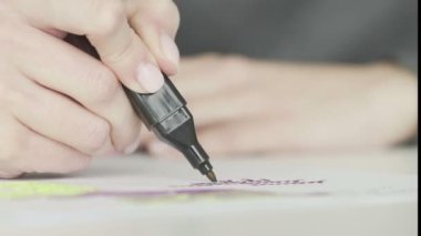 Tanınmayan bir iş kadını, iş görüşlerini ve planlarını bir deftere yazar ve bir yapılacaklar listesi hazırlar.