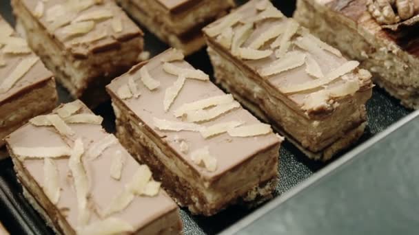 Bolo de torta de creme — Vídeo de Stock