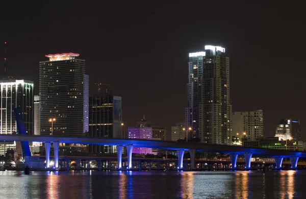 Skyline de Miami Night — Foto de Stock