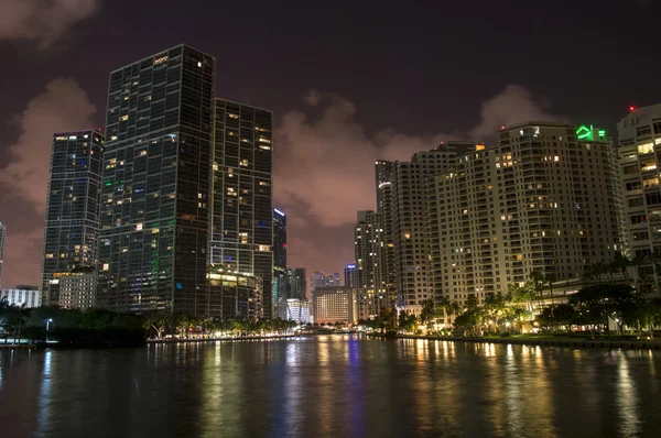 Bahía de Brickell a medianoche — Foto de Stock