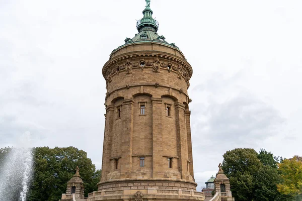 Water Tower Landmark, Wasserturm in Mannheim, Baden-Wuerttemberg, Germany on a cloudy day