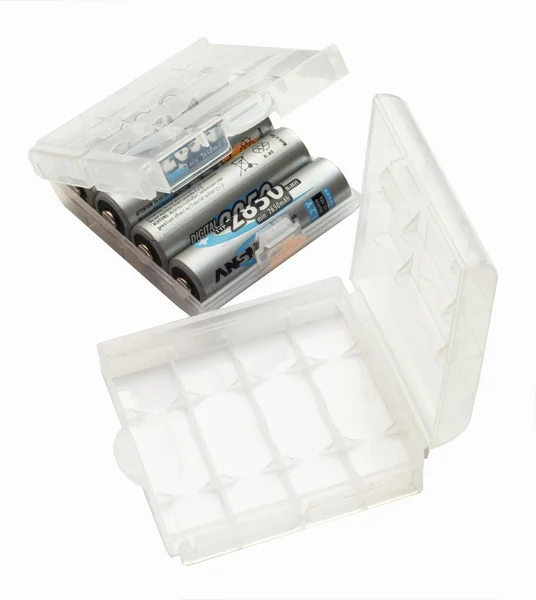 Box for batteries and battery AA and AAA — Stock Photo, Image