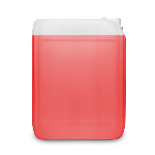 Red transparent cleaning supply product container isolated on white — Stock Photo, Image