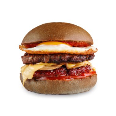 Lezzetli çizburger beyaz arka plan izole