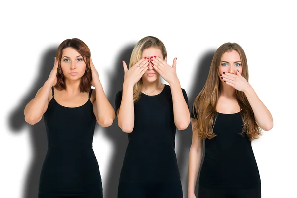 Hear no evil, see no evil, speak no evil — Stock Photo, Image