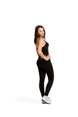 Slim isolated woman, weight-loss, good shape