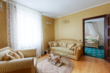 Vintage klasik otel odası iç