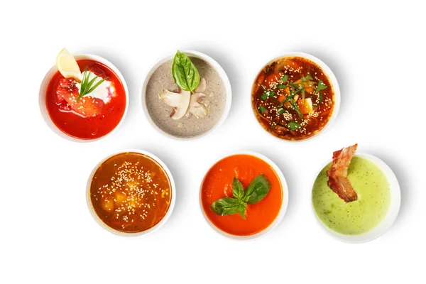 Variety of soups from different cuisines — Stock Image Variety of soups from different cuisines Stock Picture