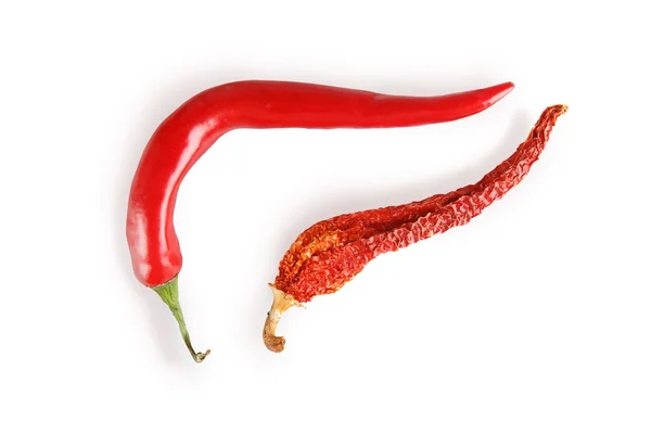 红辣椒 - 干燥和新鲜 — 图库照片