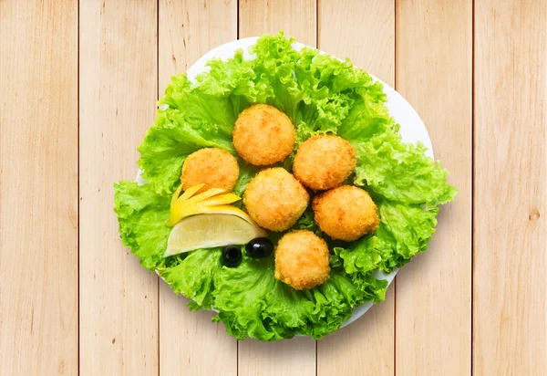 Cheese balls appetizer with olives — Stock Photo, Image