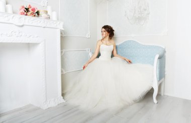 Vintage gelinlik güzel genç gelin