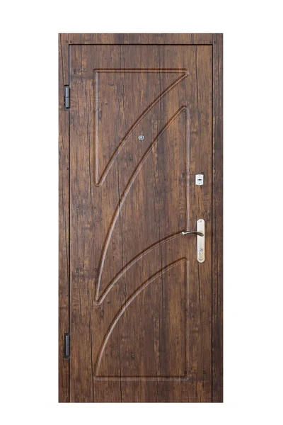 Palisandro puerta cerrada de madera aislada en blanco — Foto de Stock