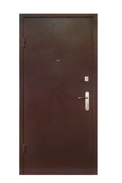 Puerta de seguridad de metal marrón aislada en blanco — Foto de Stock