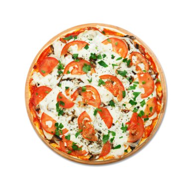 Mantar ve et lezzetli pizza
