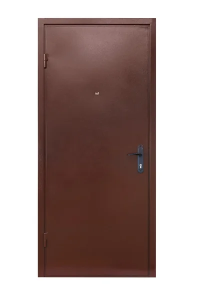 Puerta de seguridad de metal marrón aislada en blanco — Foto de Stock