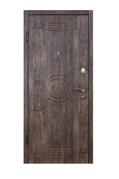 Palisander hölzerne geschlossene Tür isoliert auf weiß — Stockfoto